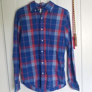 old navy red/blue flannel